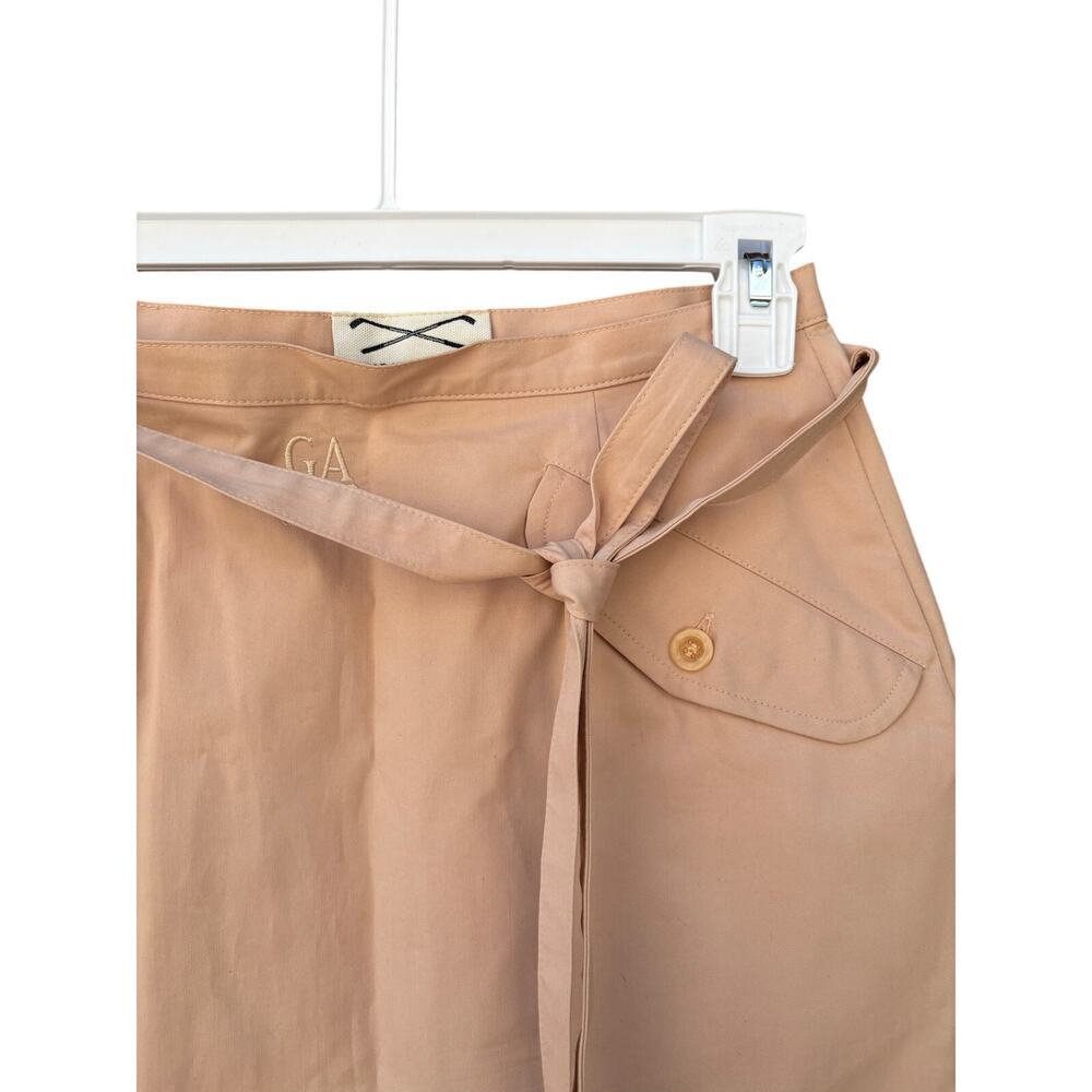 Giorgio Armani Pink Cotton A-Line Skirt Belted Italy Women EU 42 US 8 Luxury - Picture 4 of 6